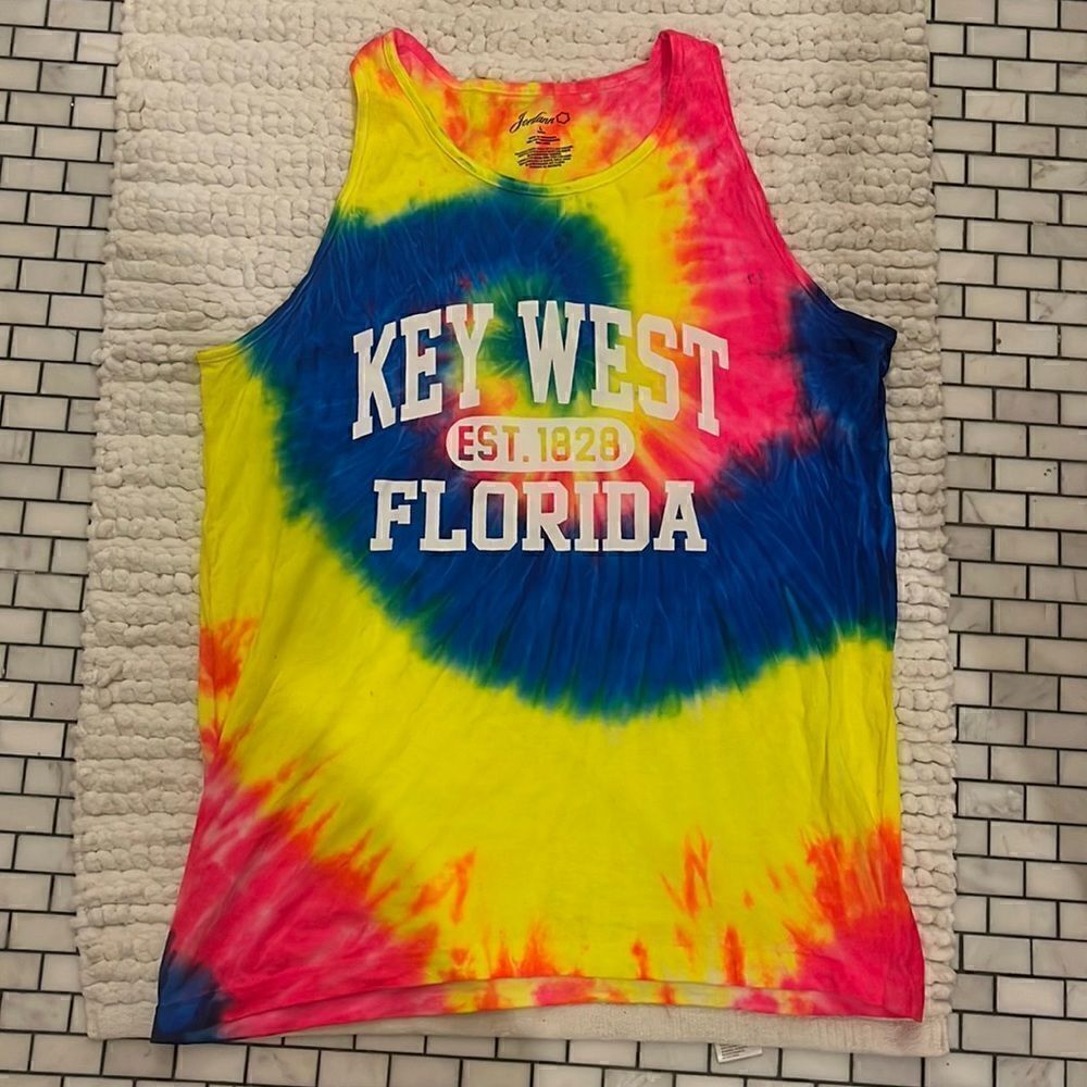 Key West rainbow tie dye ** PRIDE!! ** muscle tank top NWOT!